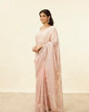 alt message - Mohey Women Baby Pink Stone Work Saree image number 3